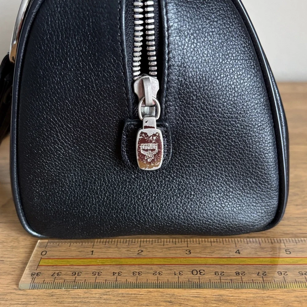 MCM Black Leather Mini Boston Bag - Picture 9 of 12